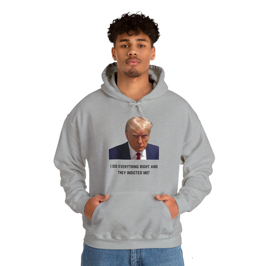 Trump 2023 Indictment Mugshot Unisex Heavy Blend™ Hooded Sweatshirt